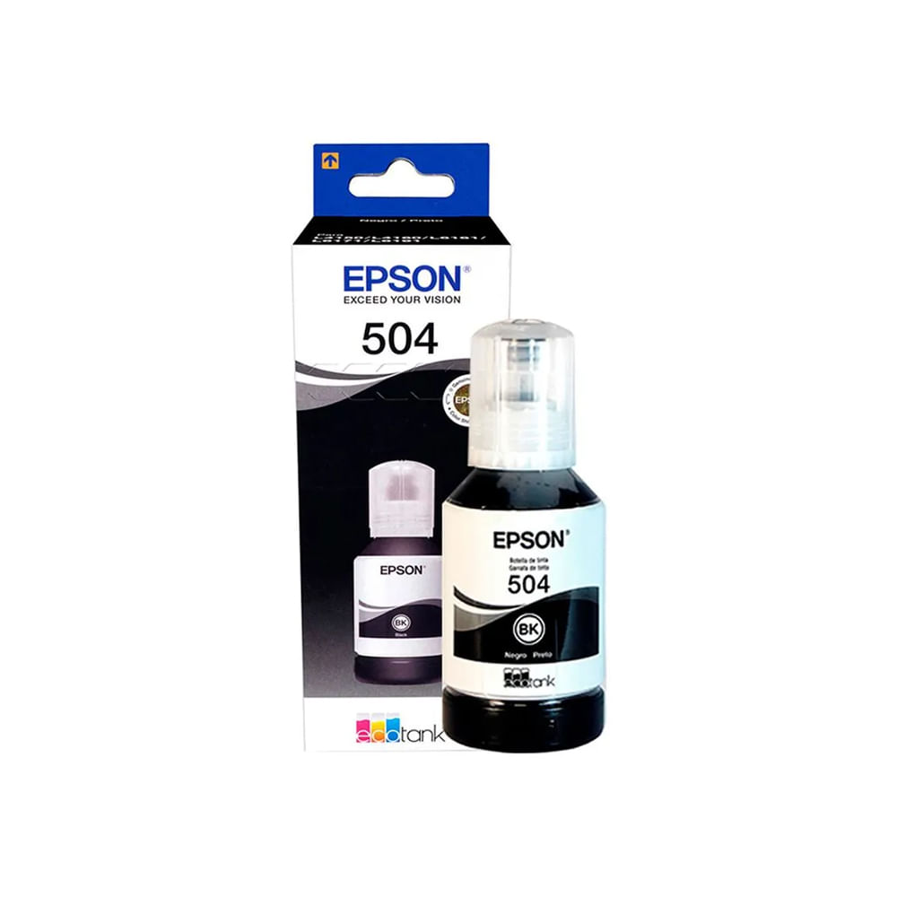 Tinta negra Epson T504 de 127ml para impresoras L4160 - Calidad y rendimiento garantizado