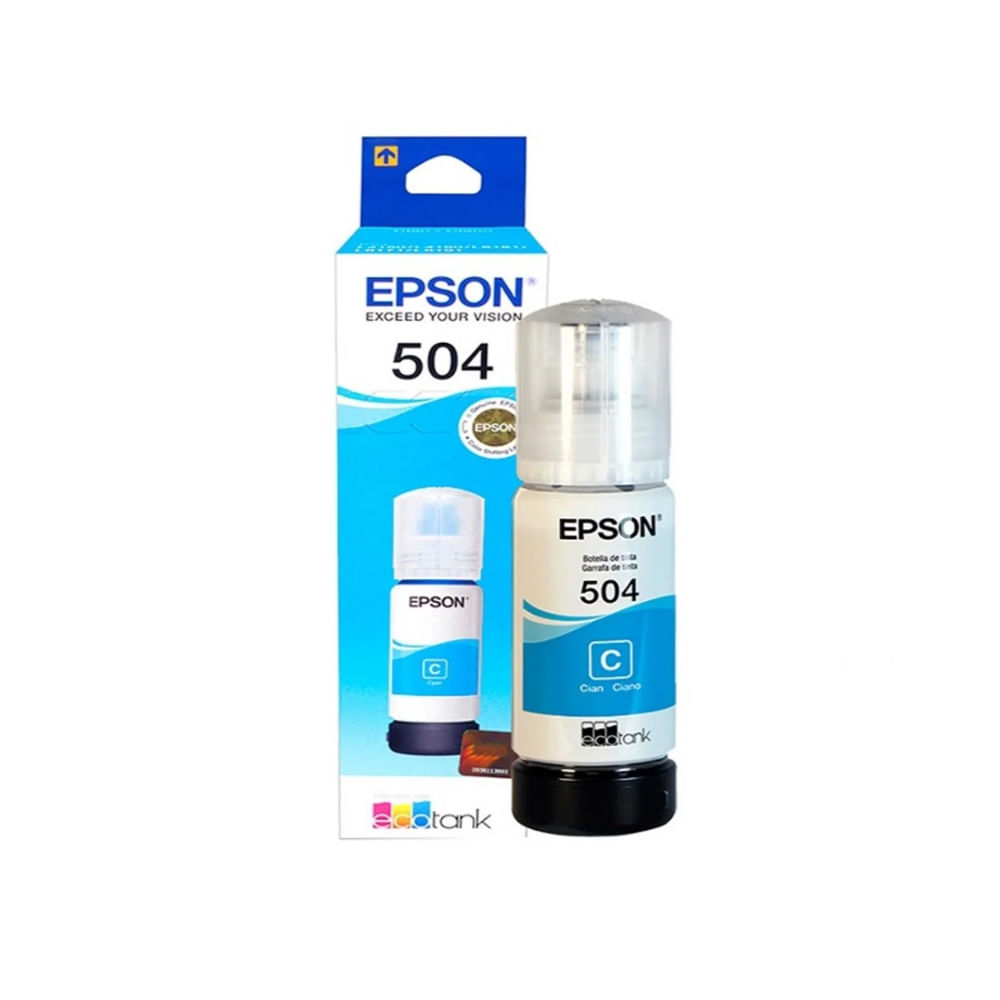 Tinta Epson 504 Cian 70ml - Calidad de impresión vibrante y duradera para tus proyectos