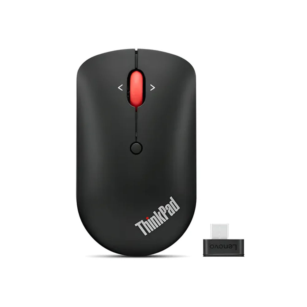 Mouse inalámbrico Lenovo Thinkpad Essential, receptor USB Tipo-C, color negro, diseño ergonómico.