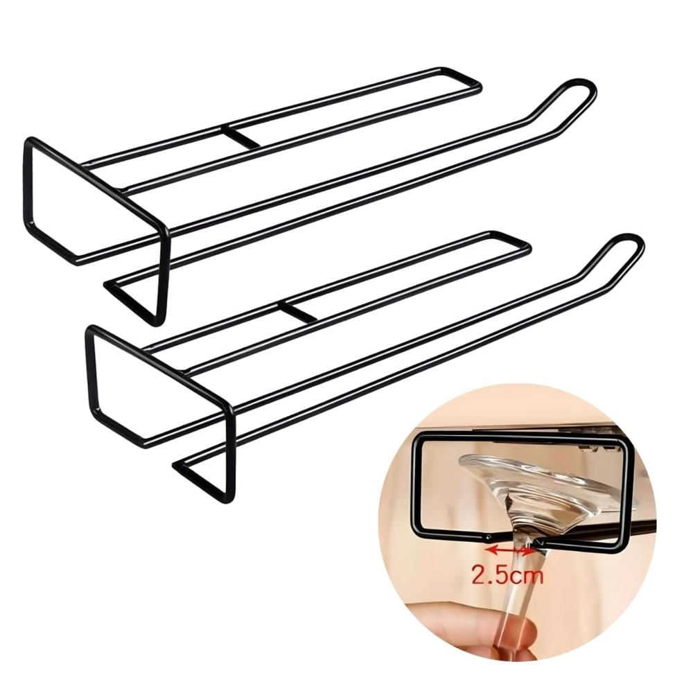 Pack de 2 Soporte Organizador De Copas Multiuso De 1 Carril Negro  489CN01