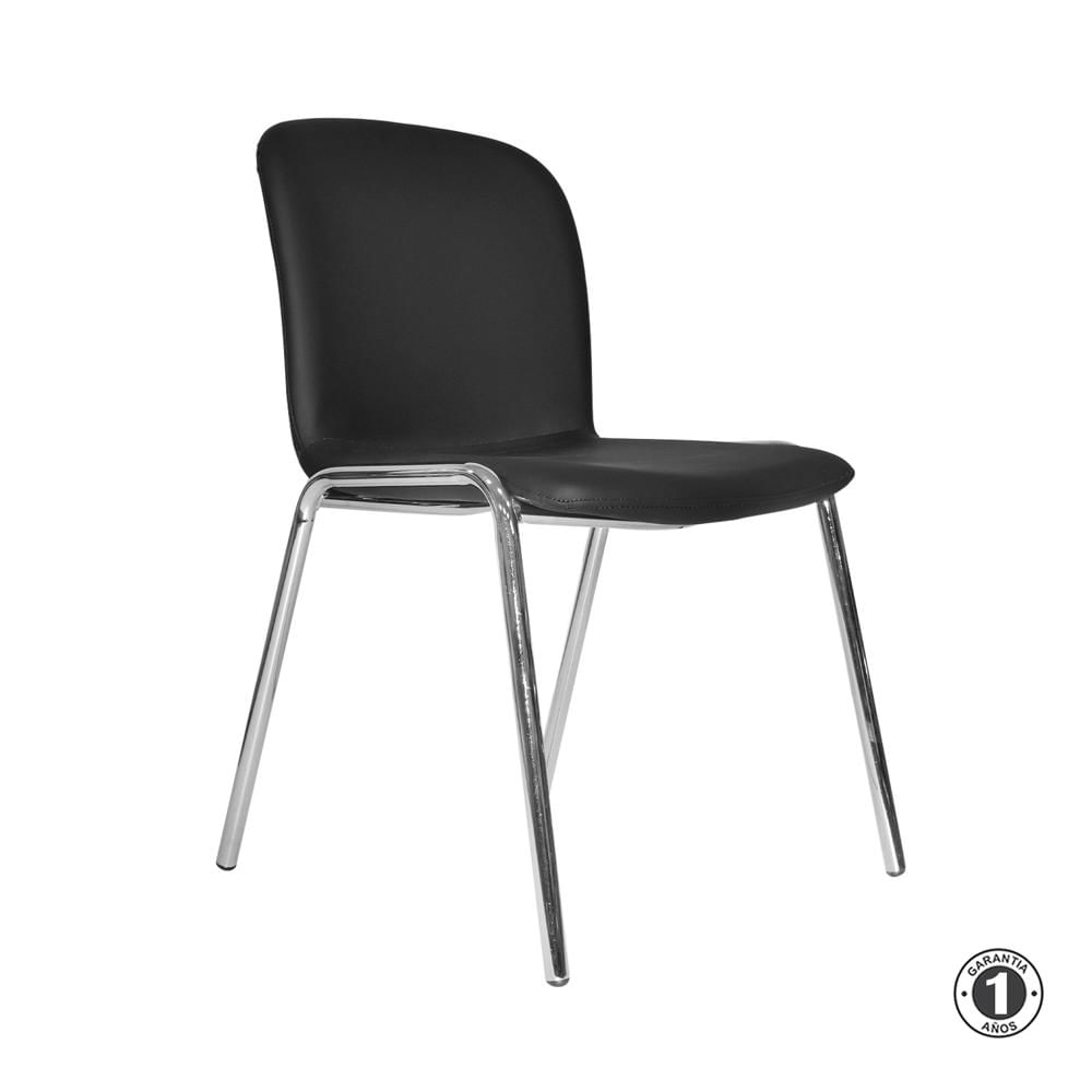 Silla Fija Baru Cuerina Negra Althea Confort