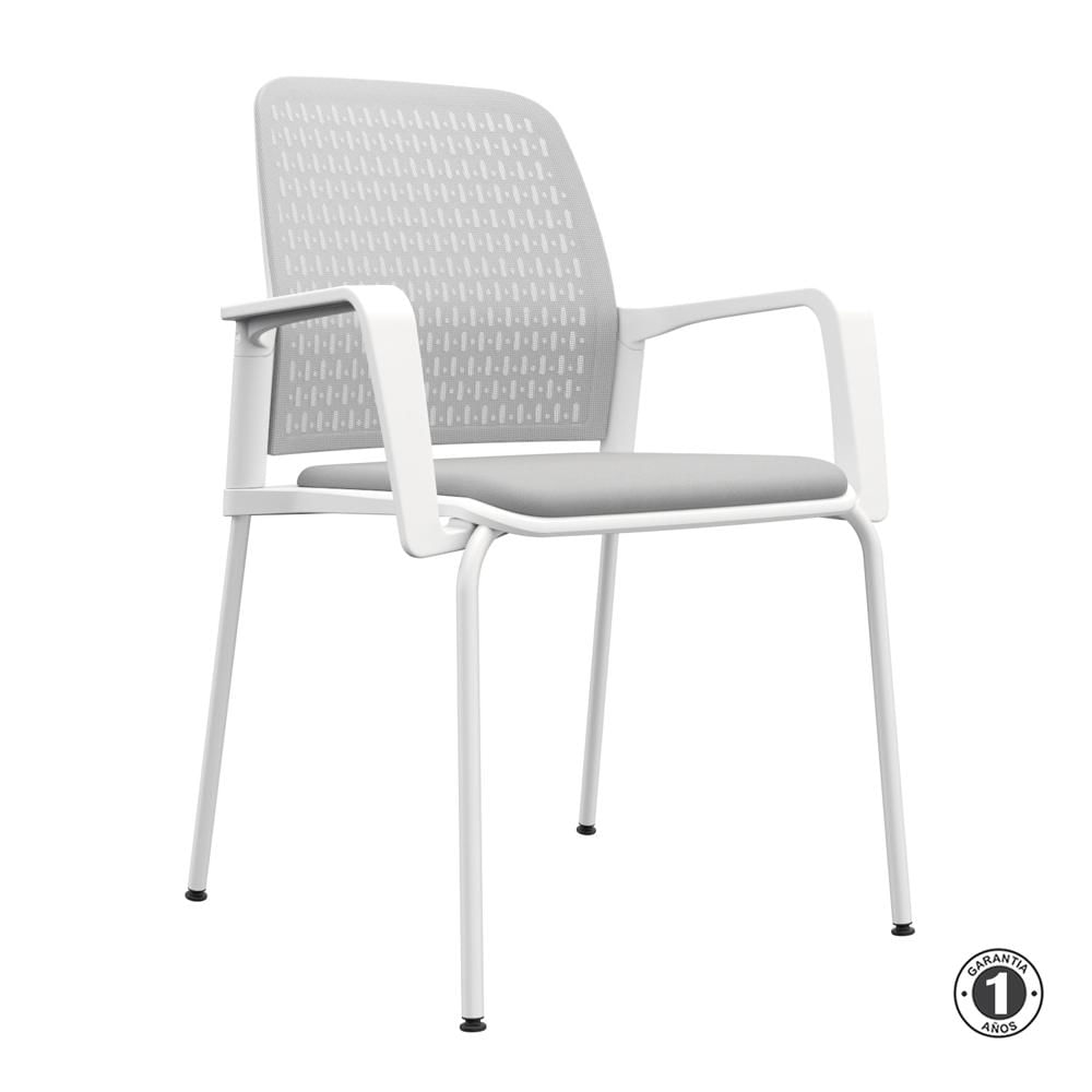 Silla Fija Pinko Gris y Blanco Althea Confort