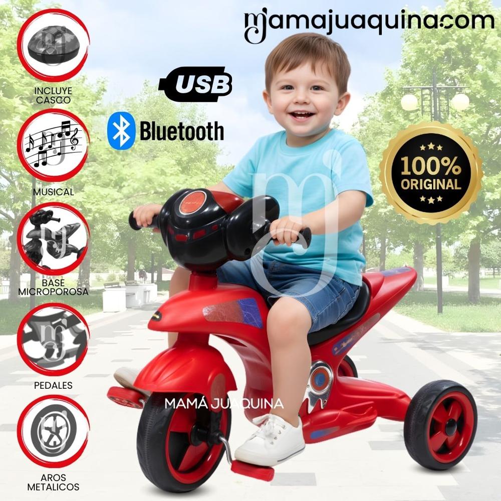 Trimoto a Pedal para Niños SERVANN II con Bluetooth Red