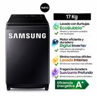 Lavadora Samsung 17Kg WA40F17E7CPE EcoBubble Gris Grafito