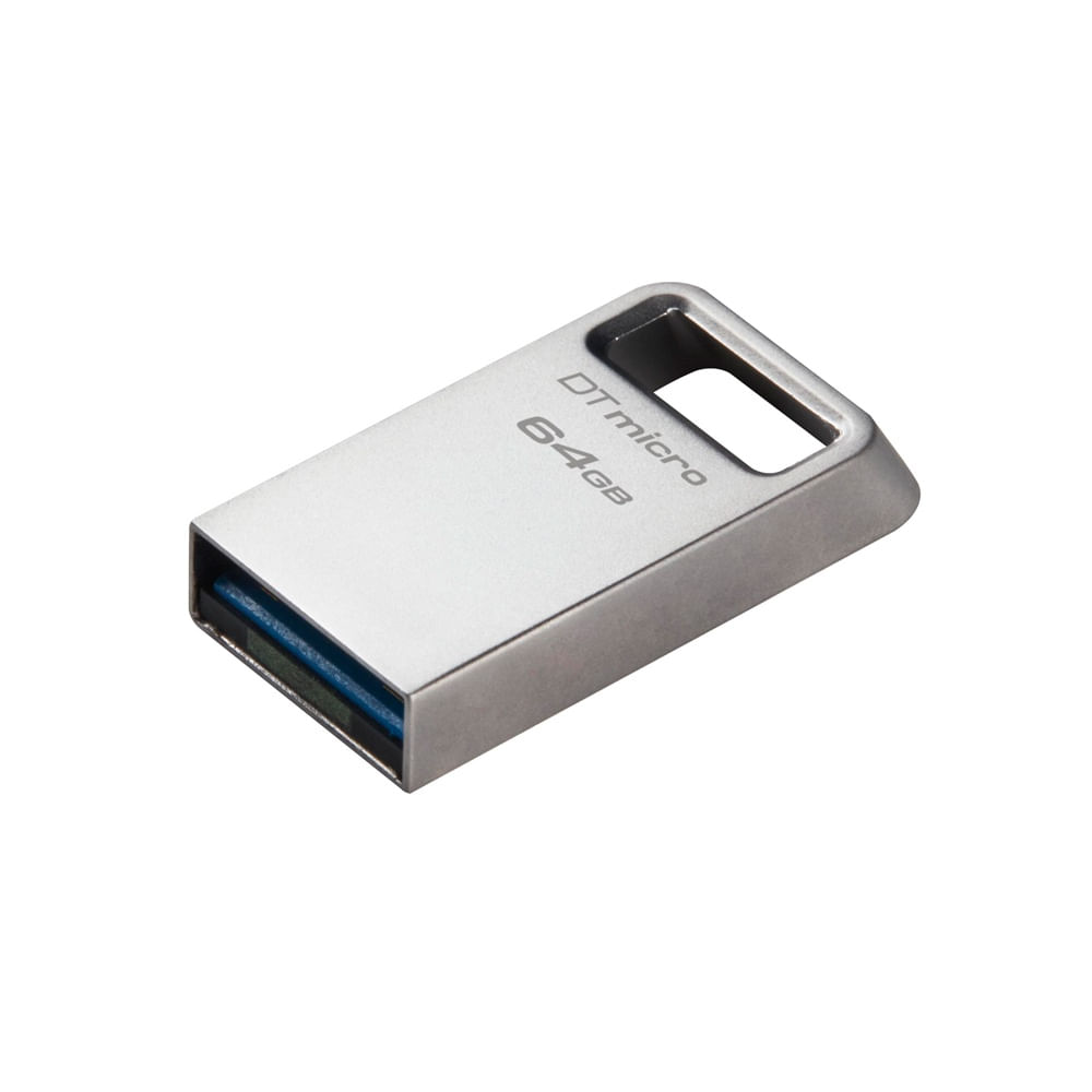 Memoria Flash Kingston Datatraveler Micro 64GB USB ultrapequeña de metal premium, rápida y compacta