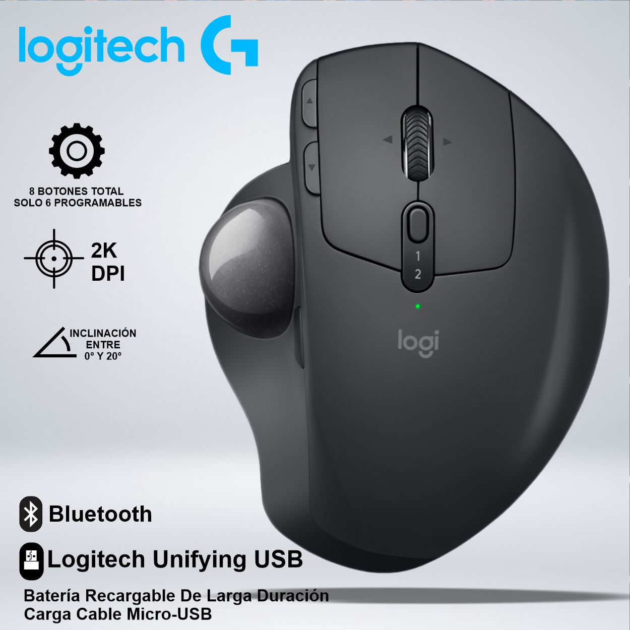 MOUSE LOGITECH MX ERGO S TRACKBALL WIRELESS 8 BOTONES