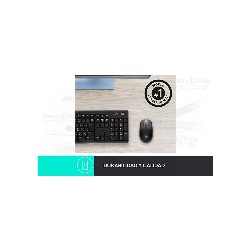 Mouse inalámbrico Logitech M190 de tamaño completo en color carbón, cómodo y eficiente para tu PC.