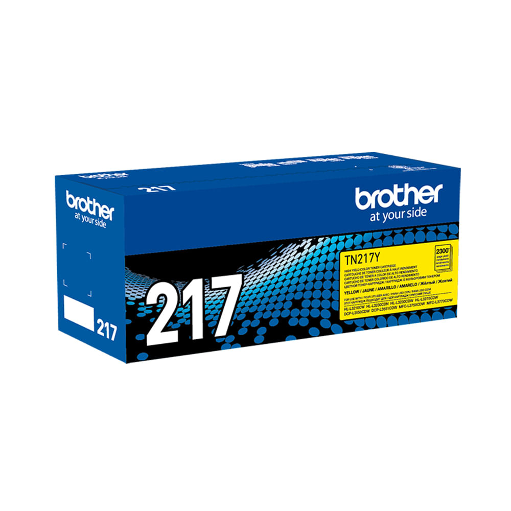 Toner Brother TN-217Y amarillo | Alta capacidad 2300 páginas para impresoras HLL3270CDW y más