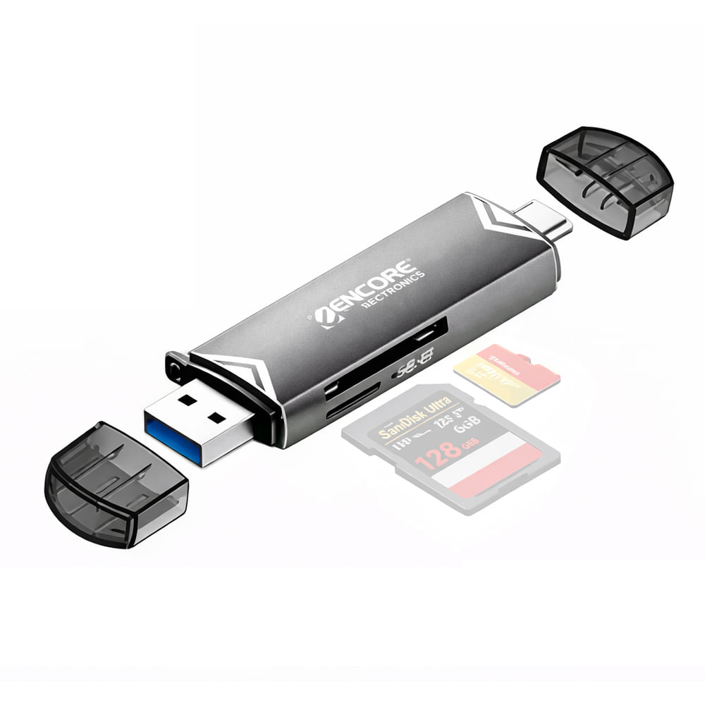 Lector y grabador de tarjetas de memoria Encore ENUCR-U3C21, USB 3.0, compacto y rápido