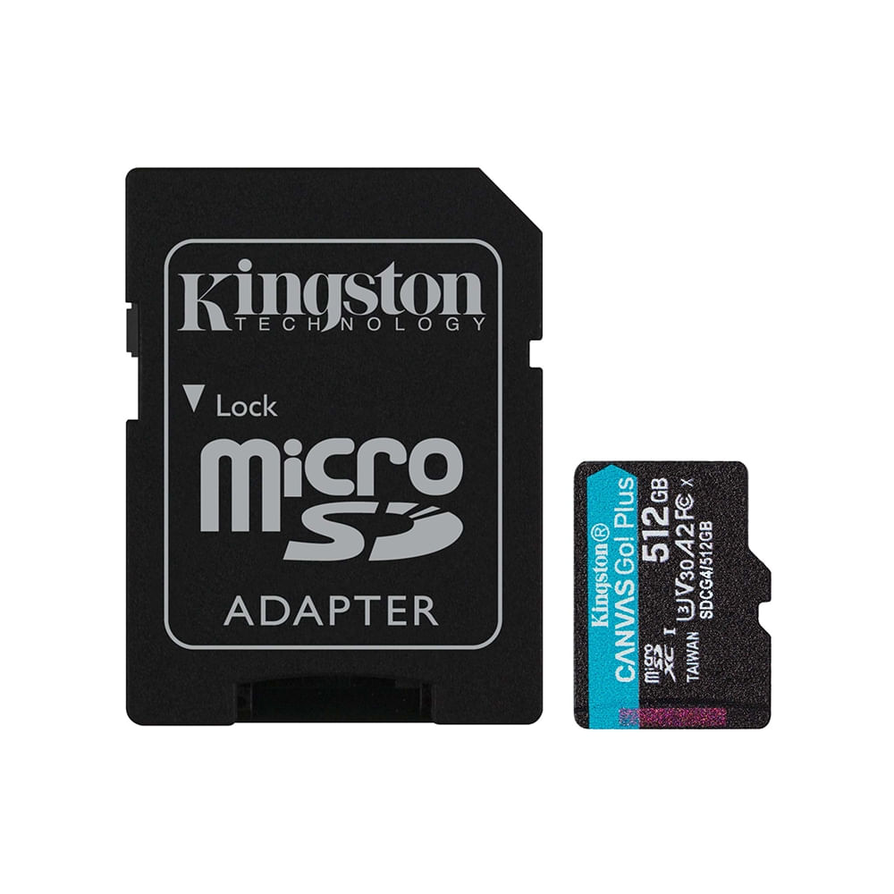 Tarjeta microSDXC Kingston Canvas Go! Plus 512GB - 200MB/s Leer, 160MB/s Escribir, UHS-I V30