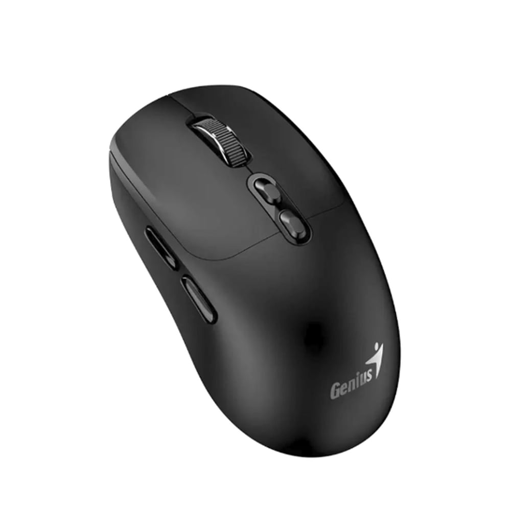 Mouse Genius NX-8080S inalámbrico silencioso, Bluetooth y 2.4GHz, color negro, 7 botones
