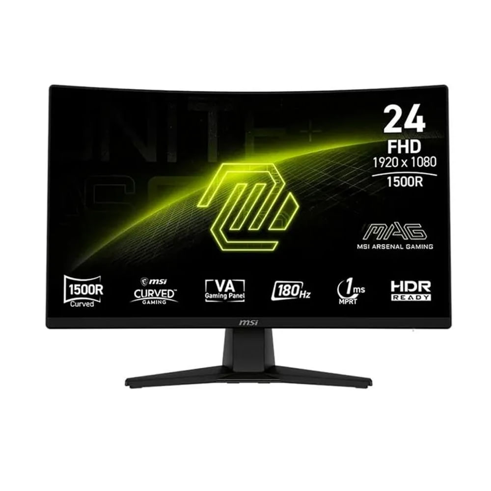 Monitor curvo MSI G242C FHD de 24” - 180Hz, 1ms, ideal para gaming y experiencias envolventes.