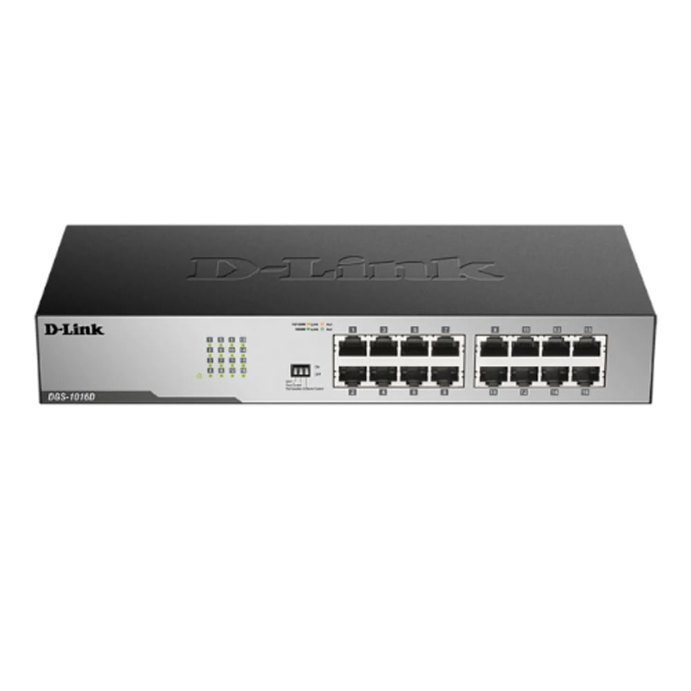 Switch DLink DGS1016D de 16 puertos 101001000 Mbps no gestionable para domésticas