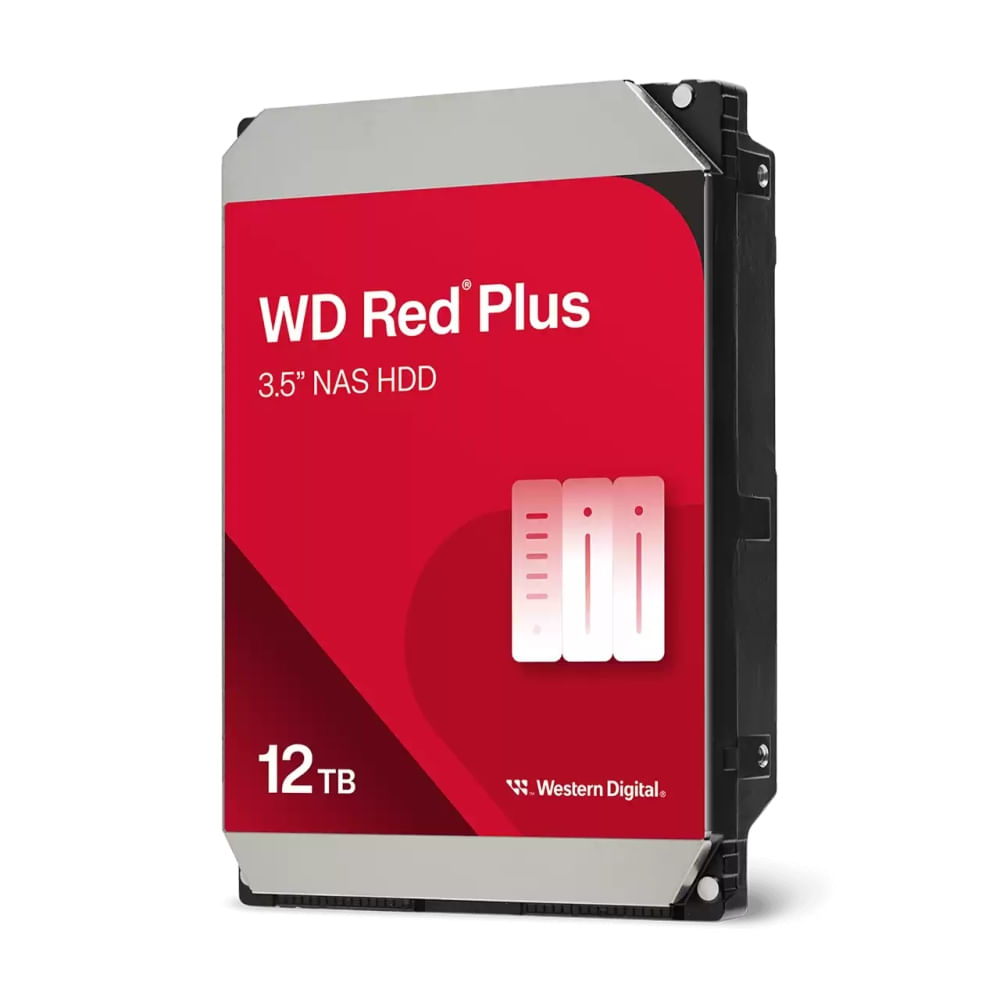 Disco duro Western Digital Red Plus NAS de 12TB, SATA 7200rpm, 3.5"", 512MB de caché, ideal para alm