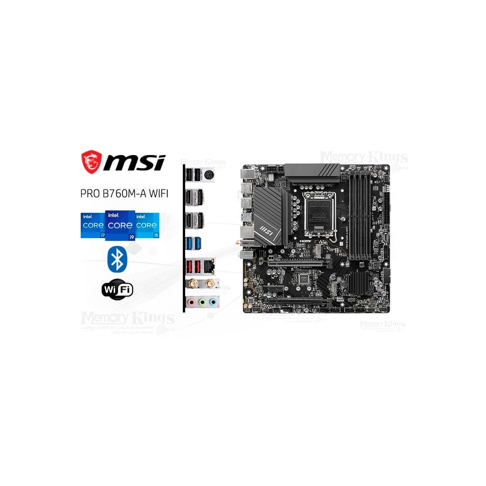 MSI PRO B760M-A placa base mATX con WiFi socket 1700 y DDR5 para rendimiento superior