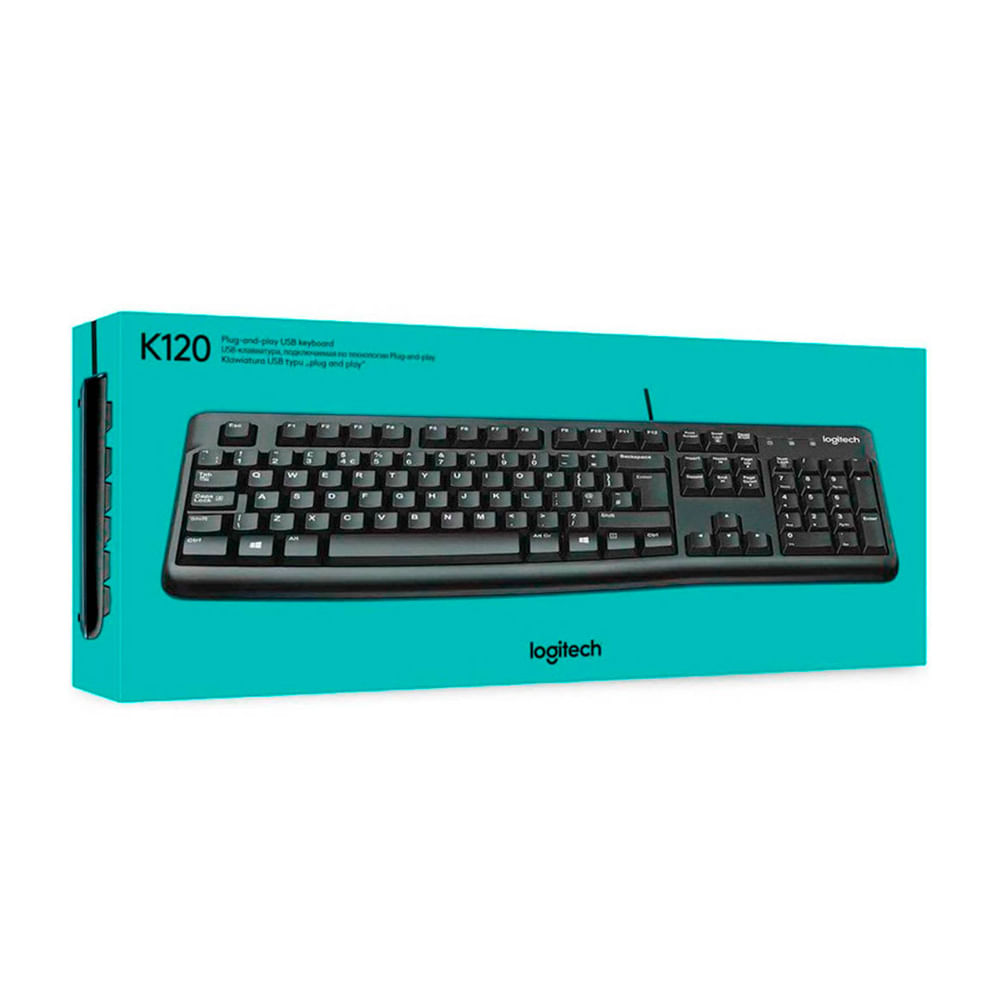 Teclado Logitech K120 USB: diseño ergonómico, duradero y conexión rápida para pc y laptop