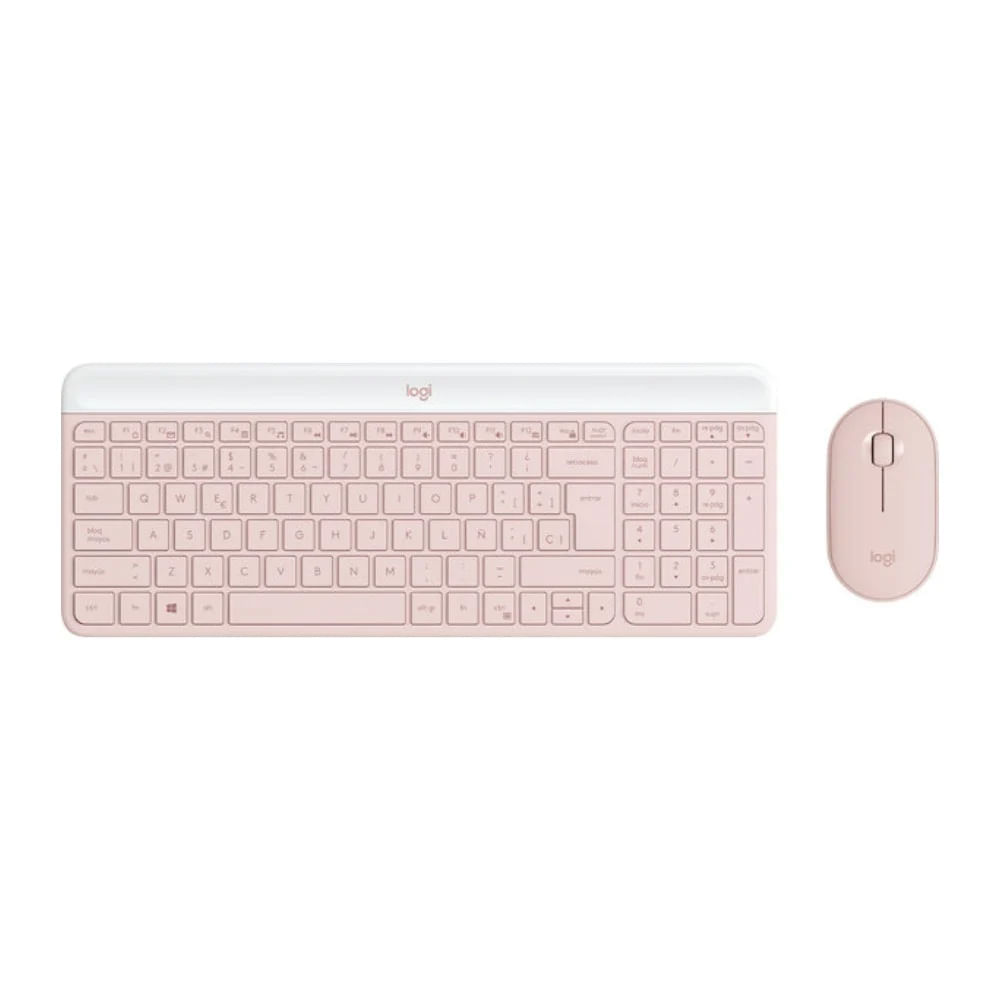 Teclado y mouse Logitech MK470 Slim rosa inalámbricos, diseño elegante y compacto para tu escritori