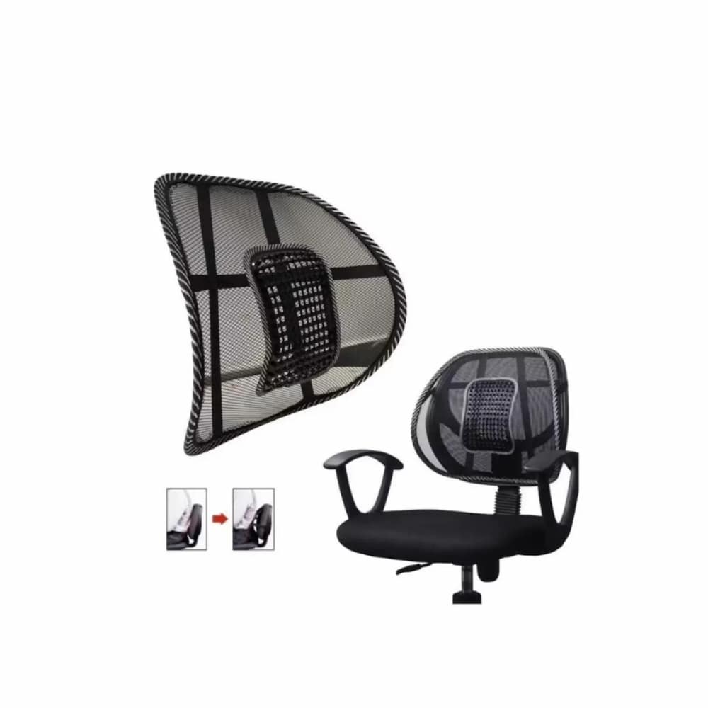 Respaldar malla soporte lumbar Negro