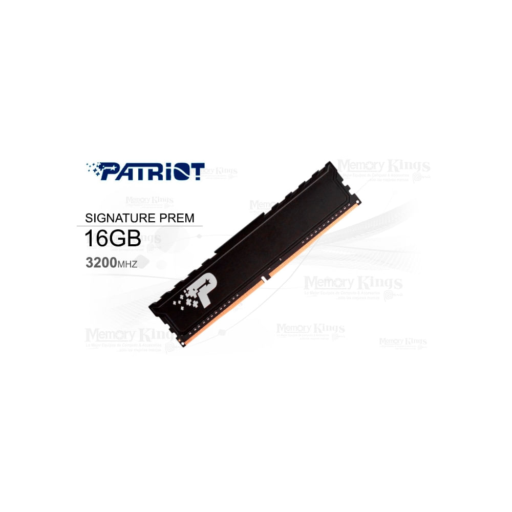 Memoria RAM Patriot Signature DDR4 de 16GB, 3200 MHz, CL22, rendimiento óptimo para gamers y PC