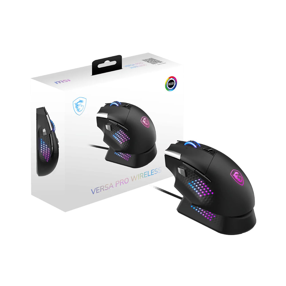 Mouse Gaming MSI Versa Pro RGB Bluetooth inalámbrico con 26K DPI – Precisión y estilo para gamers