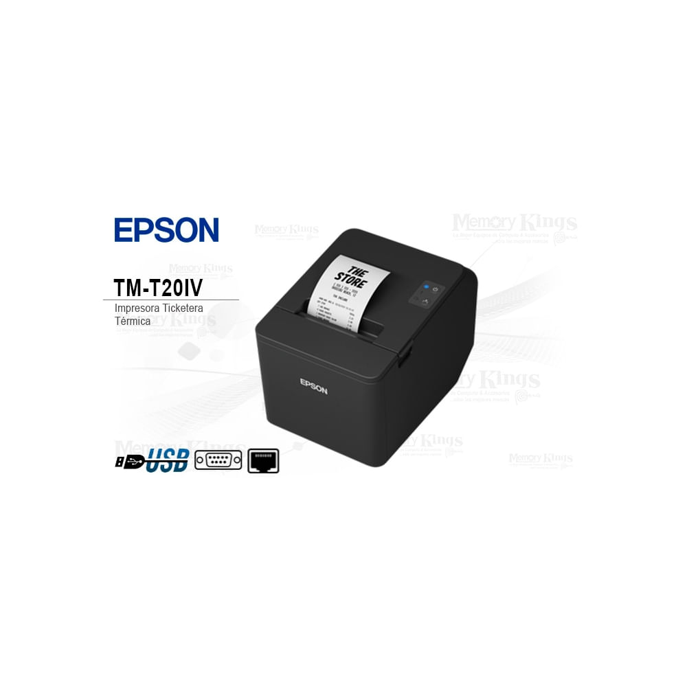 Impresora térmica Epson TM-T20IV USB, Serial y Red - Ideal para comercios y restaurantes