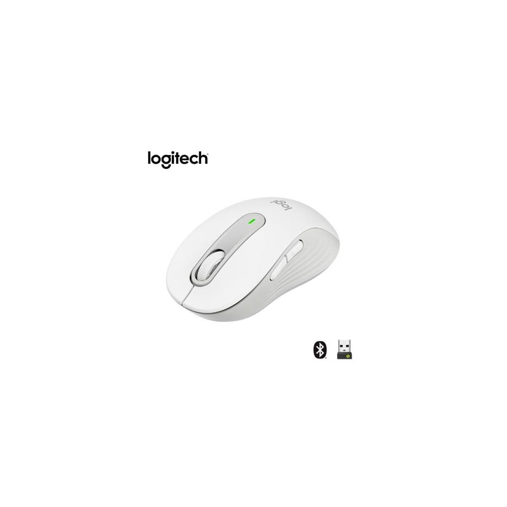 Mouse Logitech Signature M650 Silent Large - Inalámbrico Bluetooth Blanco, Confort y Precisión.
