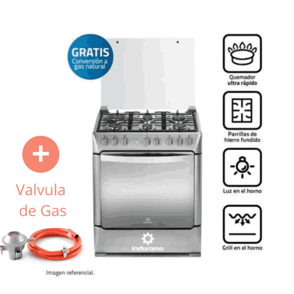 Cocina Indurama Galicia Zafiro Croma 6 Quemadores Croma