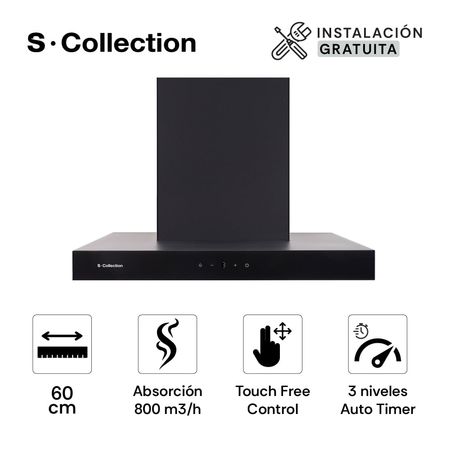 Campana Extractora Decorativa 60cm S-Collection Glasslux