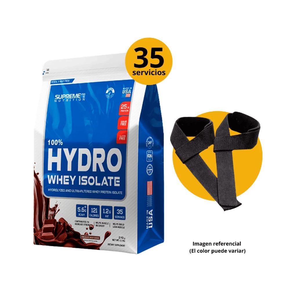 Hydro Whey isolate 1.1kg chocolate- Supreme nutrition-straps