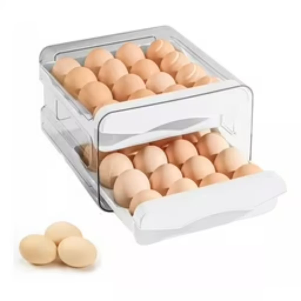 Dispensador Huevos Doble Nivel Capacidad 32 Huevos Organizador Refrigeradora Ahorro Espacio