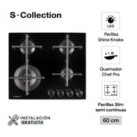 Cocina Encimera 60cm S-Collection Pureblack a Gas Smart