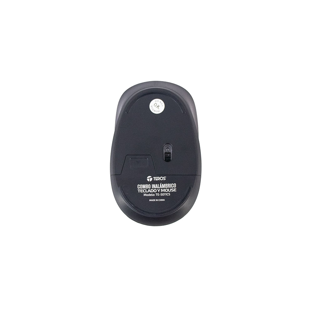 Kit inalámbrico teclado y mouse TEROS TE-5011CS, 2.4GHz, 1000DPI, español, color negro