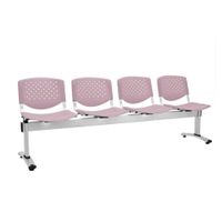 Tandem De Espera Prisma Gris 4 Asientos Estructura Gris Althea Confort