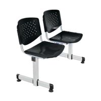 Tandem De Espera Prisma Ve Negro 2 Asientos Estructura Gris Althea Confort