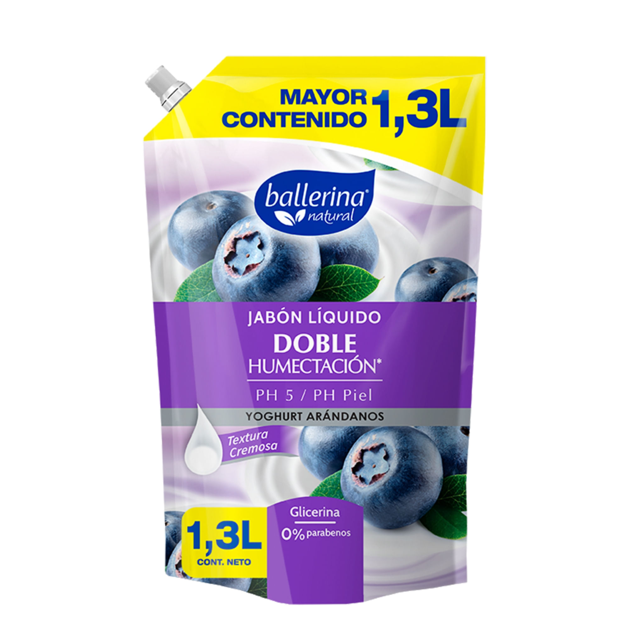 Jabón Líquido BALLERINA Yogurt y Arándanos Doypack