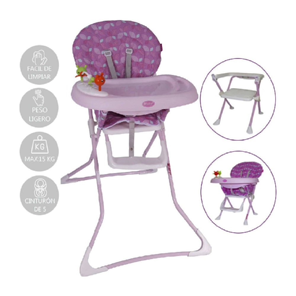 Silla de Comer Ebaby Badala 628 Rosado