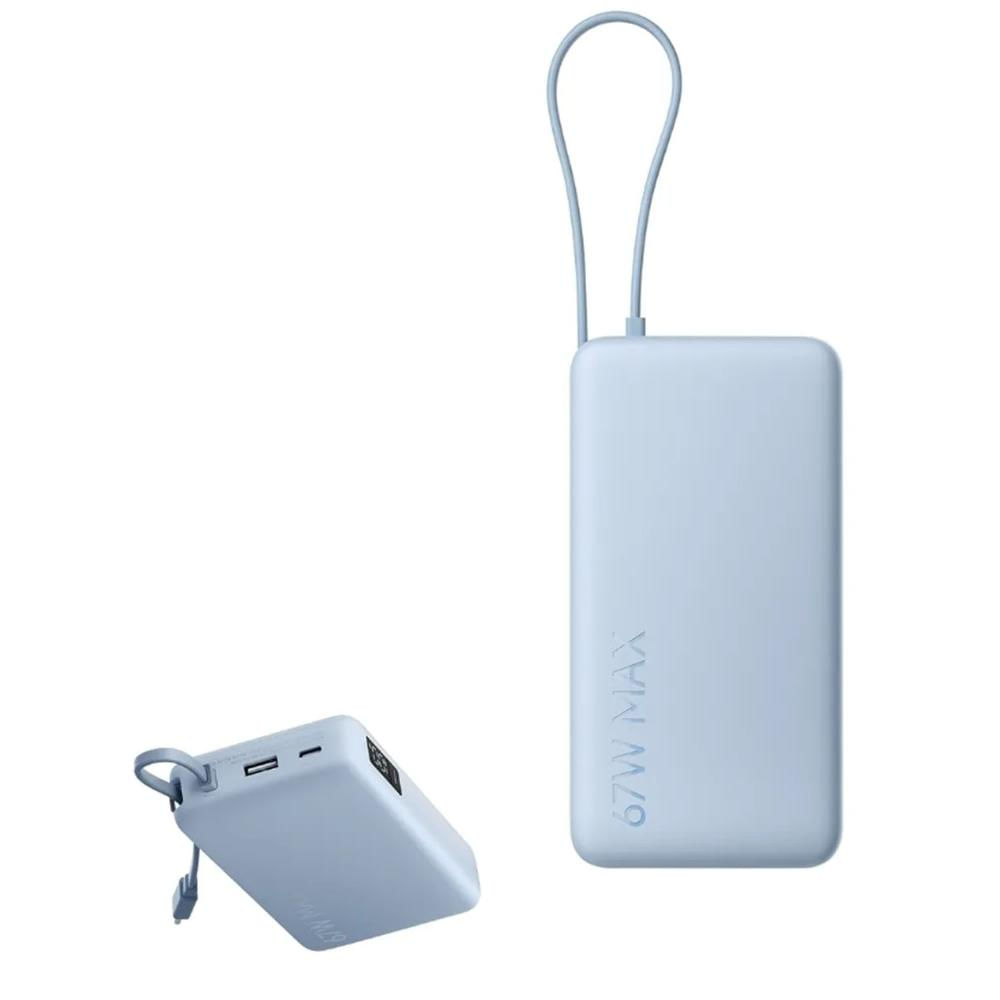 Power Bank Xiaomi 67W Celeste 20000mah Carga Rápida Cable Integrado