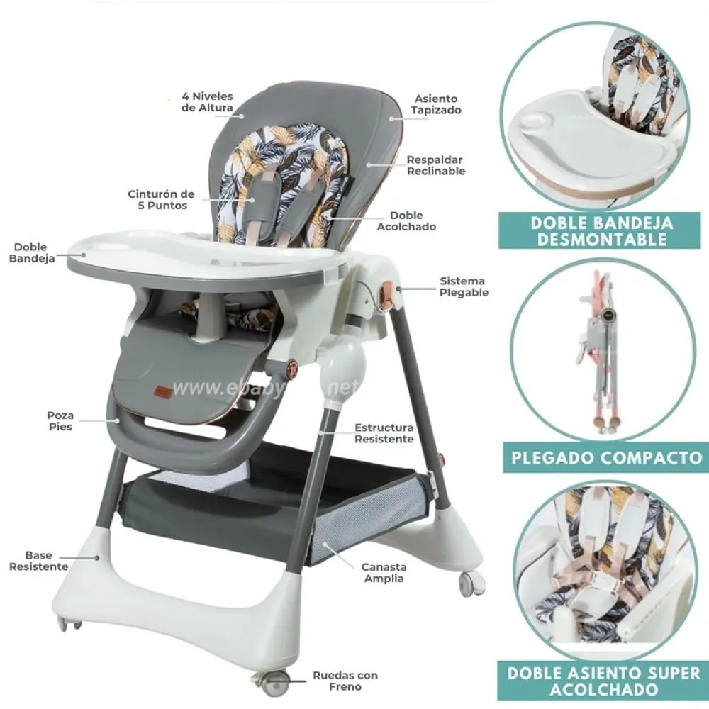 SILLA DE COMER WROWI RESPALDAR RECLINABLE PEGABLE -Grs