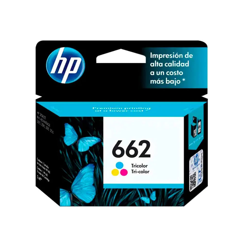 Cartucho de Tinta HP 662 Tricolor Original - 100 páginas de impresiones de alta calidad