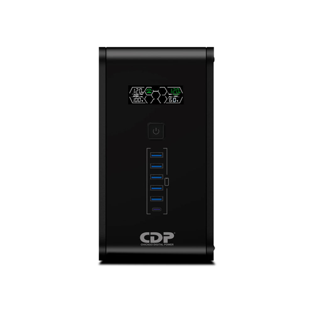 UPS 1000VA CDP R-SMART1010i con 4 puertos USB - Energía confiable para tus dispositivos