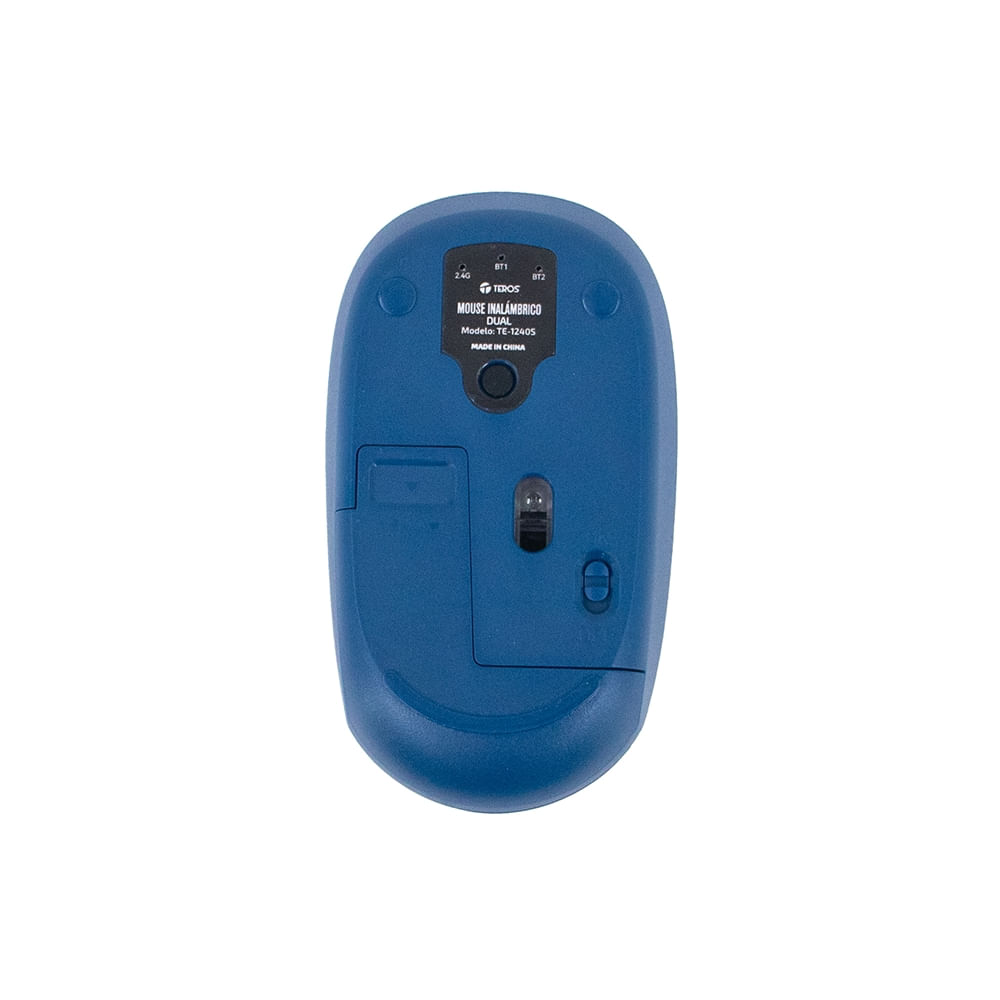 Mouse inalámbrico TEROS TE-1240S con conexión 2.4GHz y 4 botones - Color azul moderno