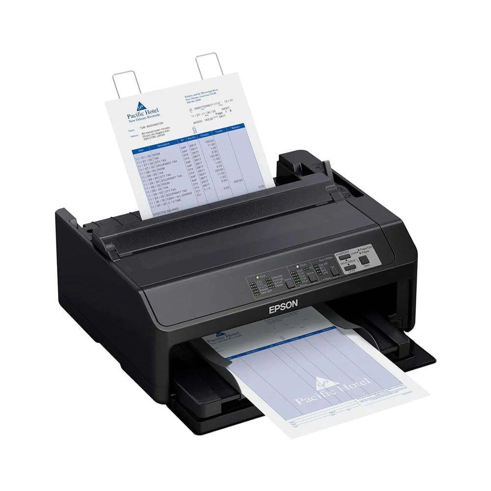 Impresora matricial Epson LQ-590II de 24 pines, conexión Paralelo/USB, ideal para oficinas.