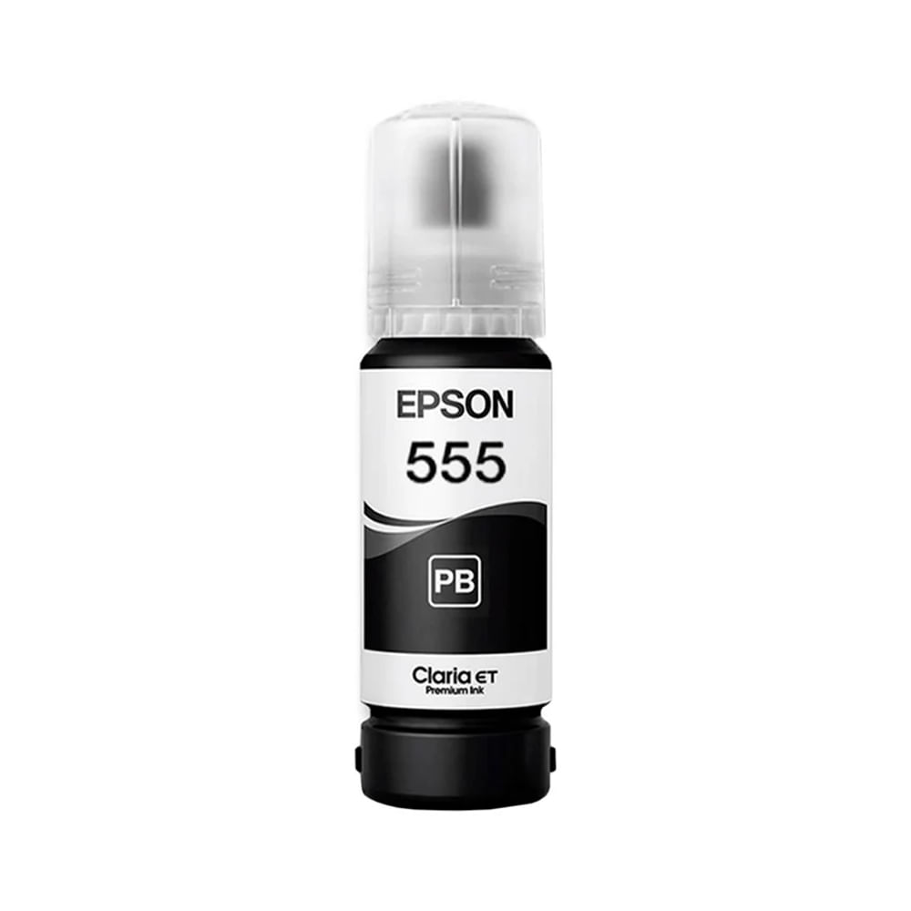 Tinta original Epson T555 negra para EcoTank L8160 y L8180 - gran capacidad y recarga fácil