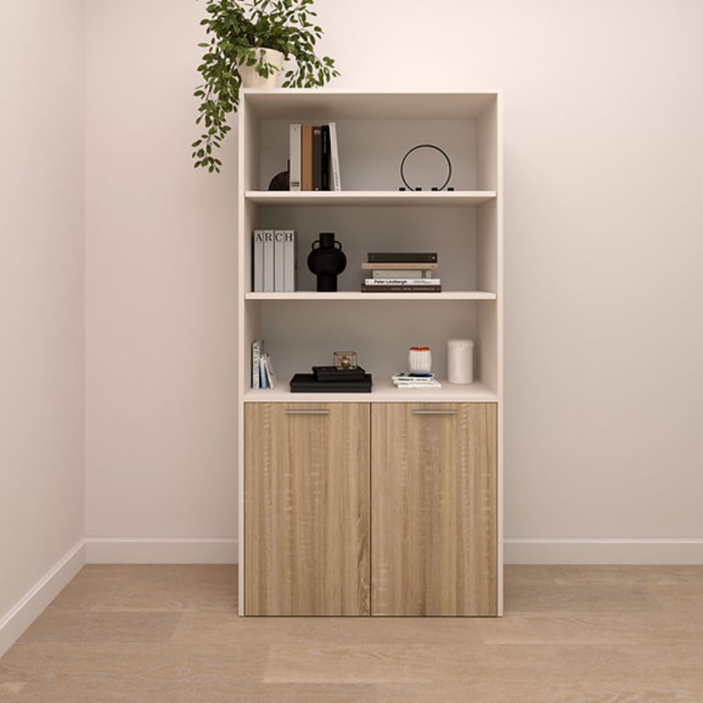 Estante Renato 4 Repisas Blanco y Marron | Masiva Home