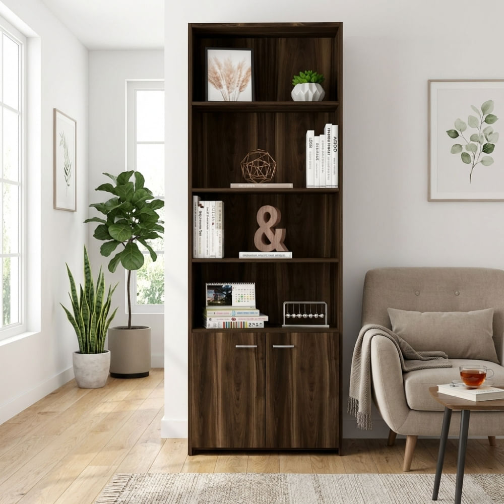 Estante Librero Aldo 5 Niveles Marron Oscuro | Masiva Home