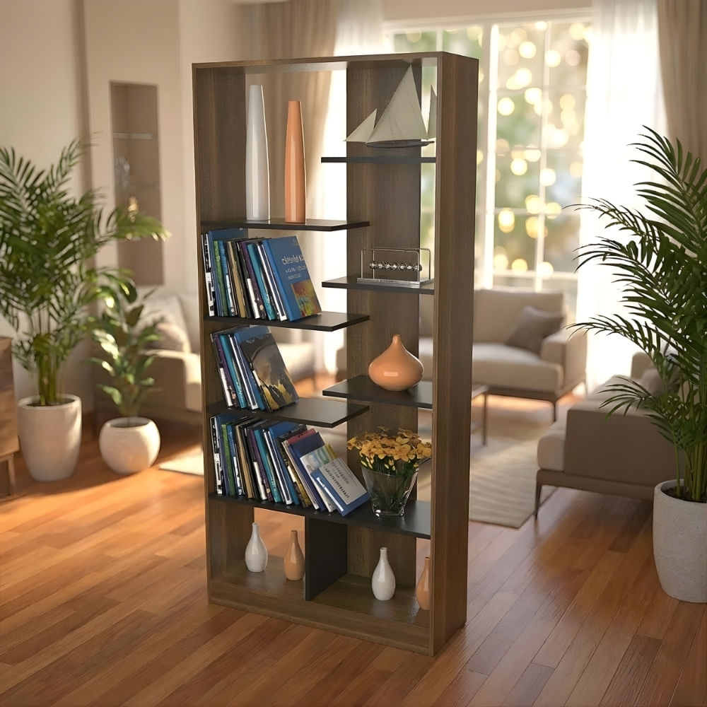 Estante Librero Evangeline Marron Rústico | Masiva Home