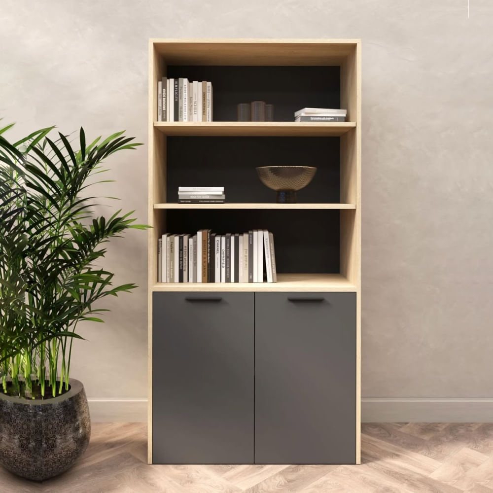 Estante Renato 4 Repisas Marron y Negro | Masiva Home