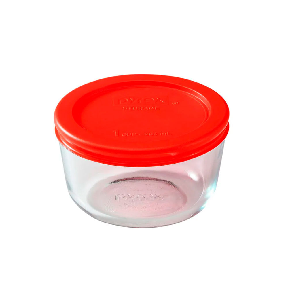 Bowl Redondo Pyrex 236ml tapa roja 24662