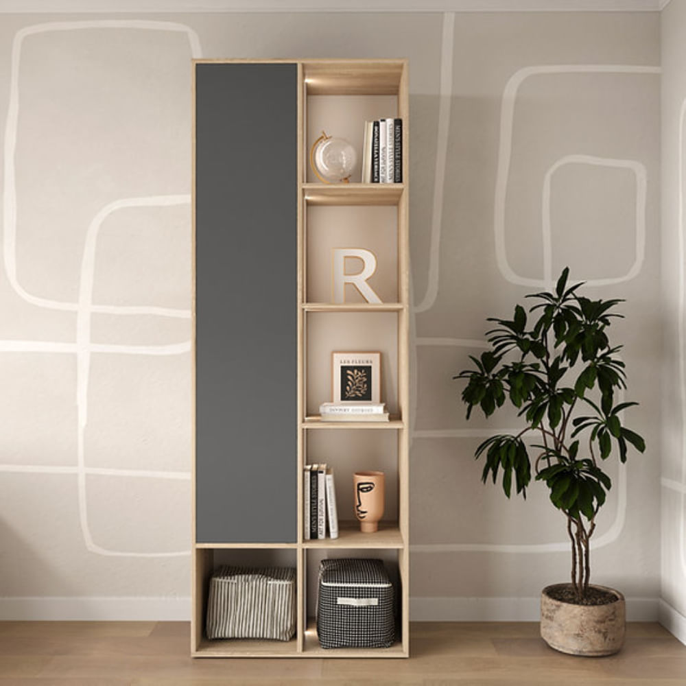 Estante Arden 6 Repisas Plomo y Marron | Masiva Home