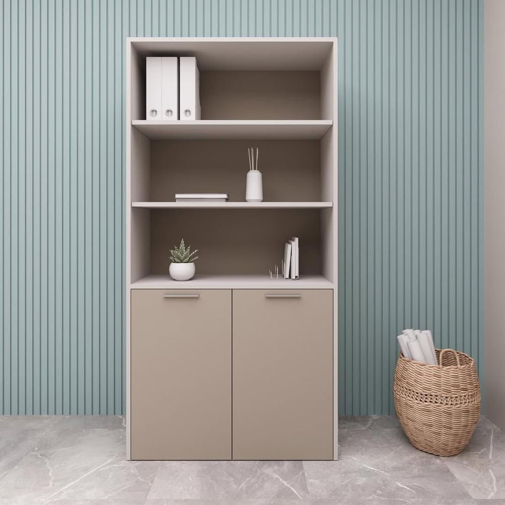 Estante Renato 4 Repisas Taupe y Blanco | Masiva Home